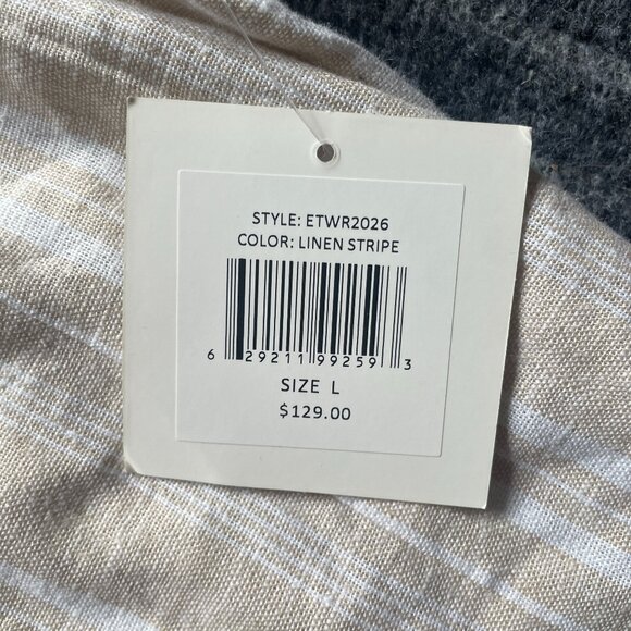 Ellen Tracy Blue and White Striped Linen Blazer Size L NWT - Picture 5 of 6